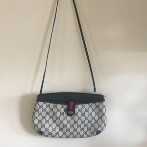 GUCCI Authentic Vintage Blue Logo Canvas Purse